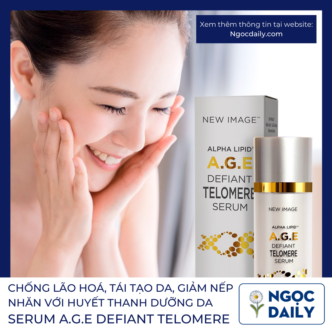Công dụng của Serum AGE Defiant Telomere là chống lão hoá, giảm nếp nhăn, phục hồi và tái tạo da.